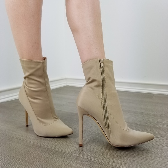 Shoes Taupe Pointy Toe Sexy Stiletto Ankle Sock Boots Poshmark